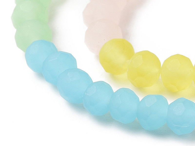 achat Lot de 50 perles en verre à facettes - 4 x 3 mm - multicolore translucide