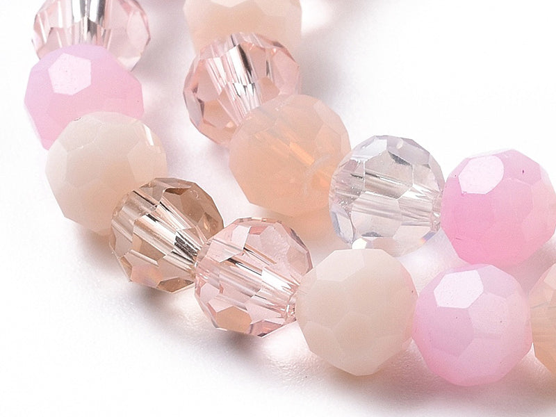 Achat Lot de 50 perles rondes facettées - 5 mm - Tons roses