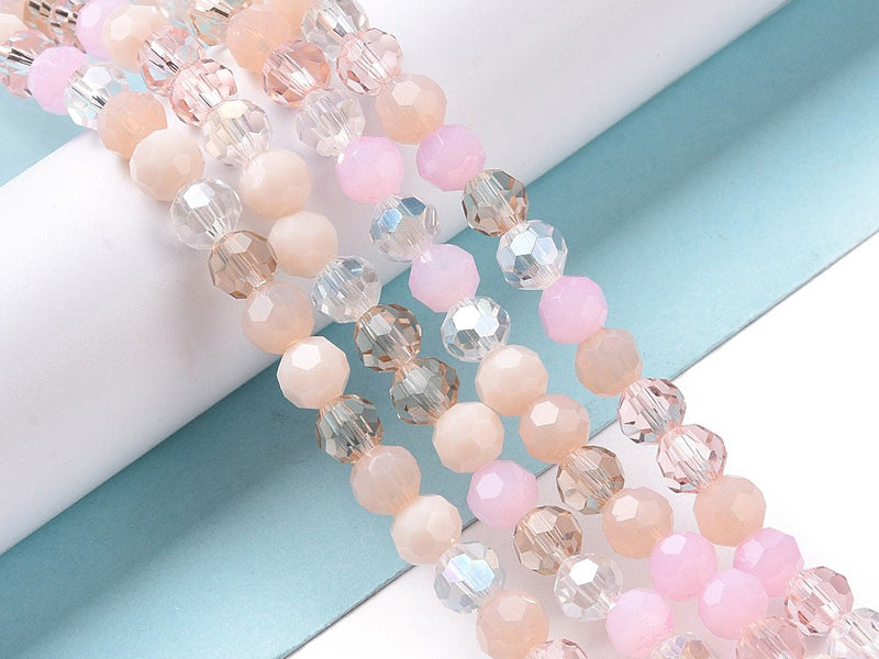 achat Lot de 50 perles rondes facettées - 5 mm - Tons roses