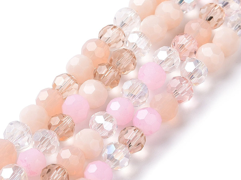 Achat Lot de 50 perles rondes facettées - 5 mm - Tons roses