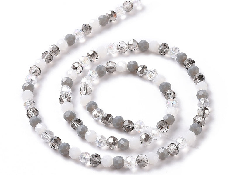 achat Lot de 50 perles rondes facettées - 5 mm - Tons gris