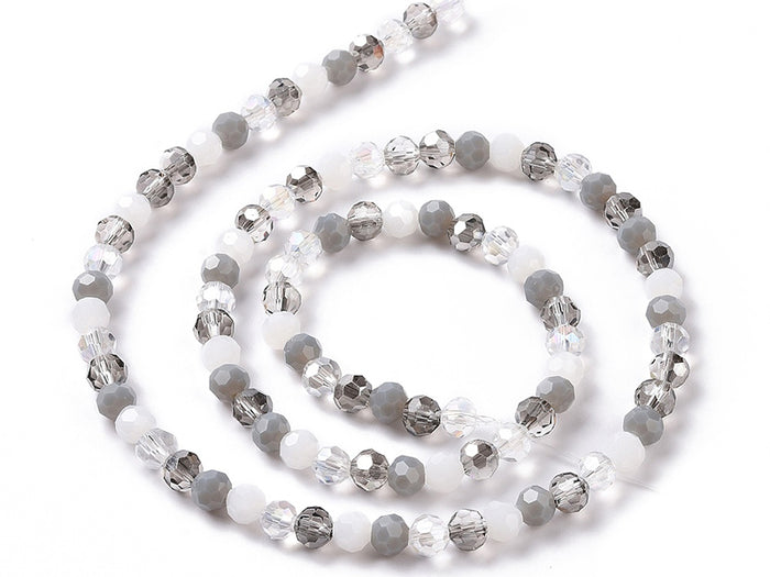 Achat Lot de 50 perles rondes facettées - 5 mm - Tons gris