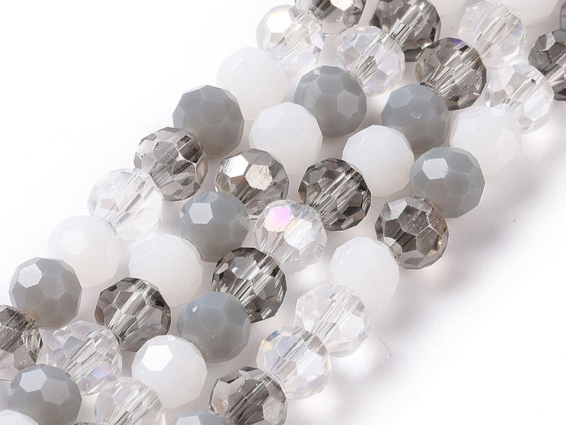 Achat Lot de 50 perles rondes facettées - 5 mm - Tons gris