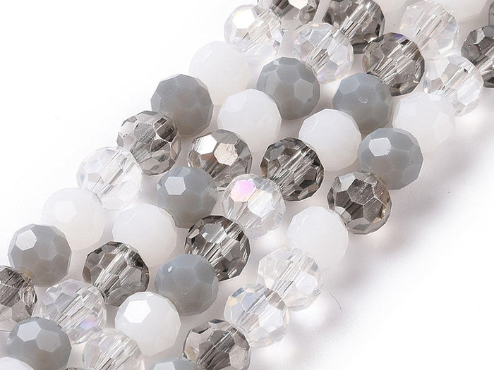 Achat Lot de 50 perles rondes facettées - 5 mm - Tons gris