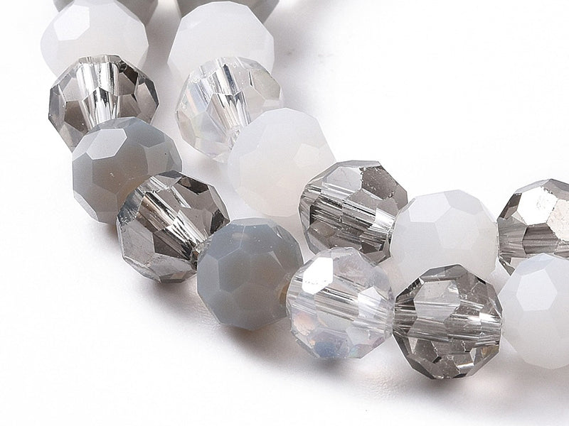 achat Lot de 50 perles rondes facettées - 5 mm - Tons gris