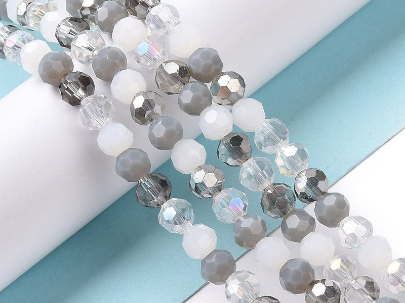 achat Lot de 50 perles rondes facettées - 5 mm - Tons gris