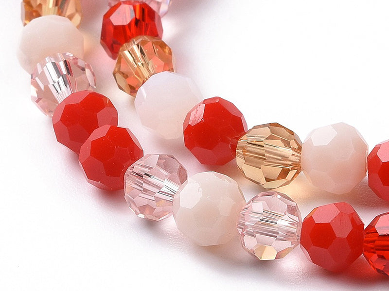 Achat Lot de 50 perles rondes facettées - 5 mm - Tons orangés