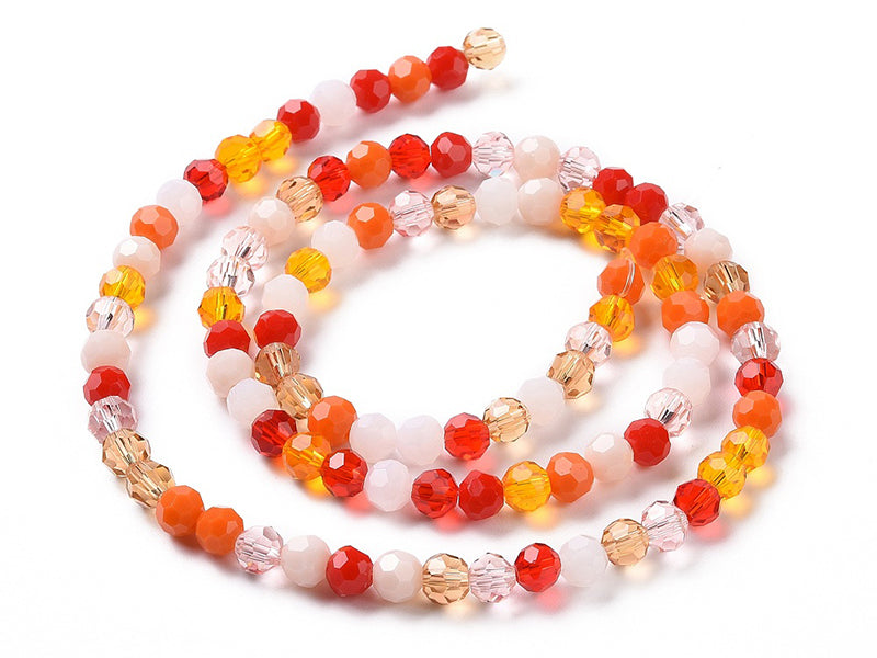 achat Lot de 50 perles rondes facettées - 5 mm - Tons orangés