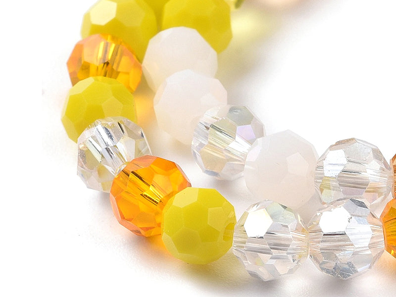 Achat Lot de 50 perles rondes facettées - 5 mm - tons jaunes