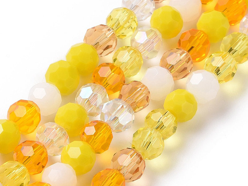 Achat Lot de 50 perles rondes facettées - 5 mm - tons jaunes