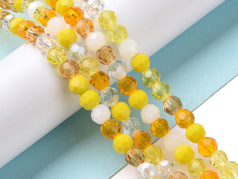 achat Lot de 50 perles rondes facettées - 5 mm - tons jaunes