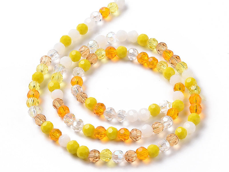 achat Lot de 50 perles rondes facettées - 5 mm - tons jaunes