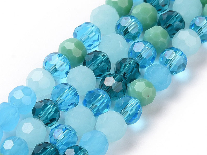 Achat Lot de 50 perles rondes facettées - 5 mm - Tons bleu clair