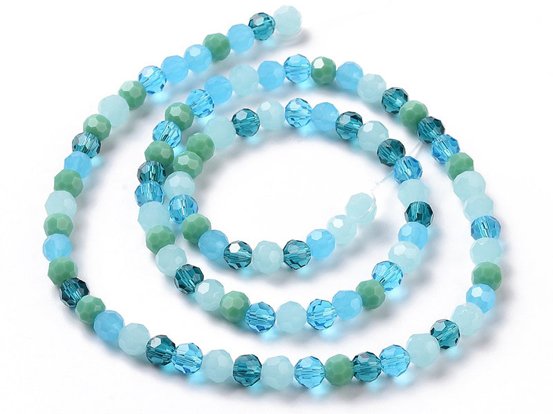 Achat Lot de 50 perles rondes facettées - 5 mm - Tons bleu clair