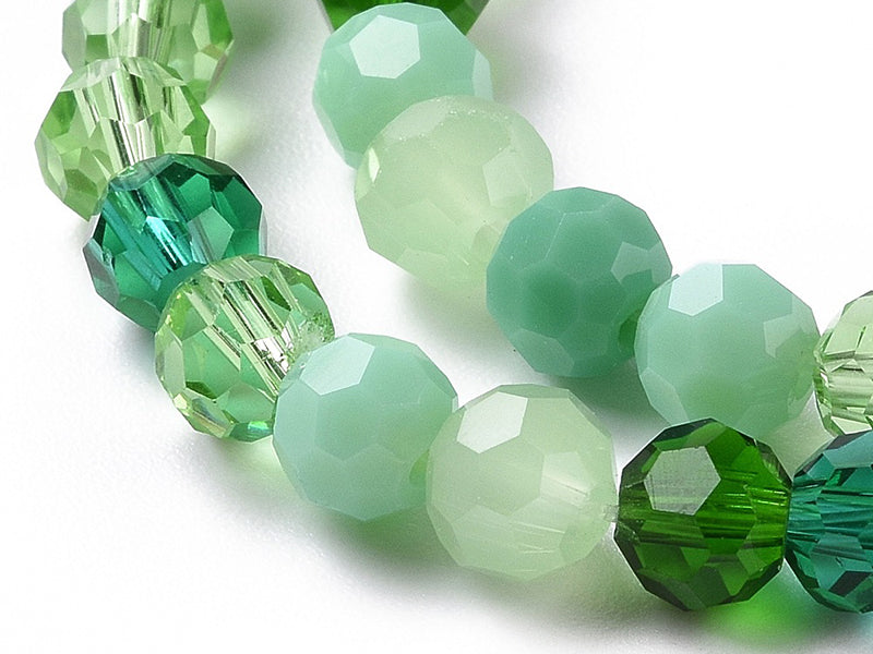 achat Lot de 50 perles rondes facettées - 5 mm - Tons verts