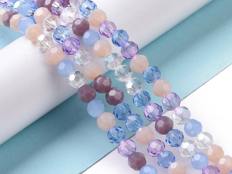 achat Lot de 50 perles rondes facettées - 5 mm - Tons mauves