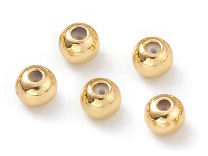 Achat Lot de 5 perles stoppeur - perles avec caoutchouc pour bracelets coulissants - doré à l'or fin 18K - 4 x 3 mm
