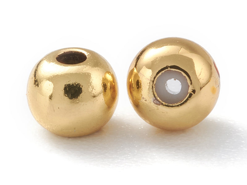 achat Lot de 5 perles stoppeur - perles avec caoutchouc pour bracelets coulissants - doré à l'or fin 18K - 4 x 3 mm