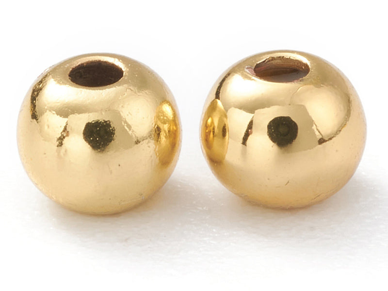 achat Lot de 5 perles stoppeur - perles avec caoutchouc pour bracelets coulissants - doré à l'or fin 18K - 4 x 3 mm