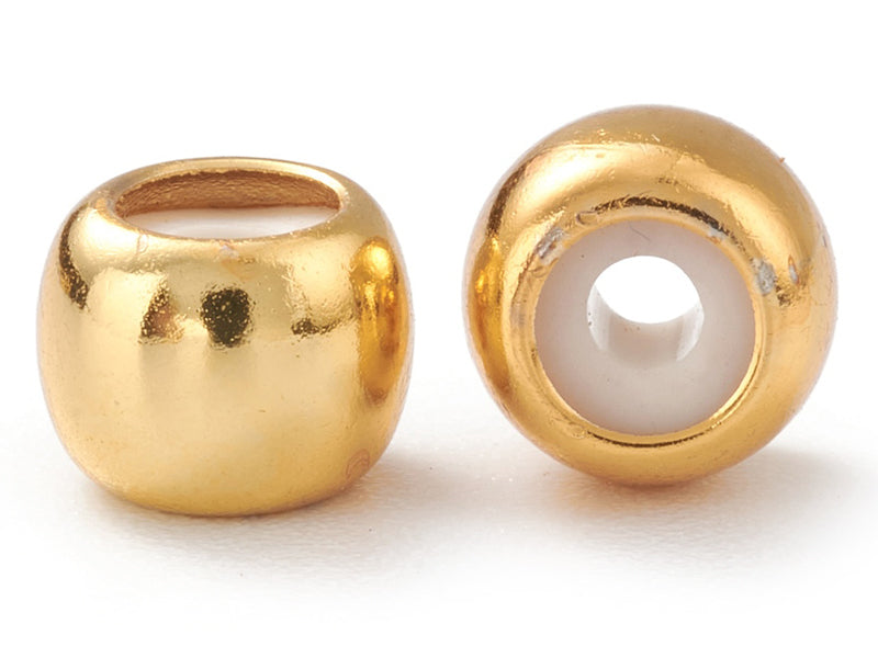 achat Lot de 5 perles stoppeur - perles avec caoutchouc pour bracelets coulissants - doré à l'or fin 18K- 7 x 5 mm
