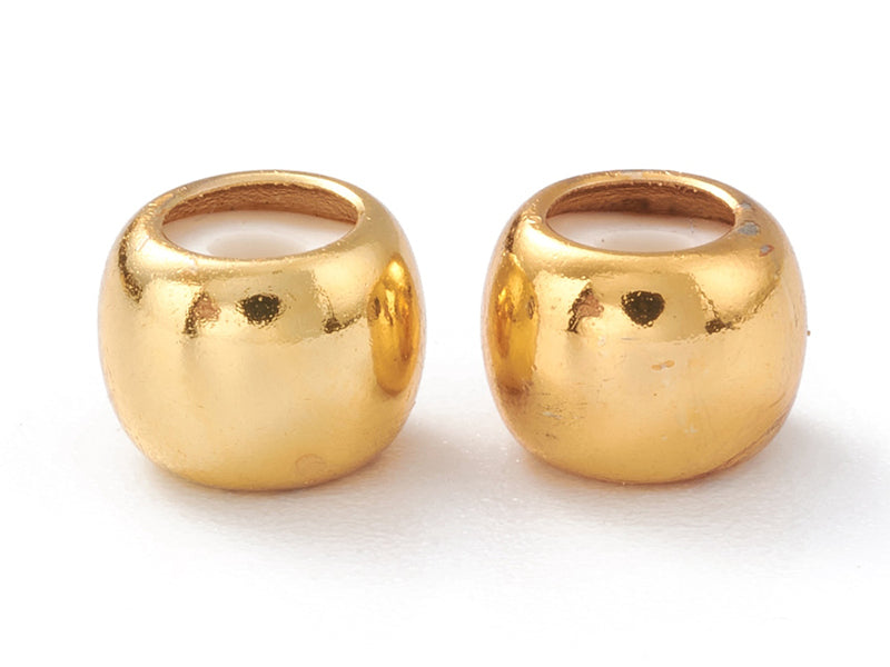 achat Lot de 5 perles stoppeur - perles avec caoutchouc pour bracelets coulissants - doré à l'or fin 18K- 7 x 5 mm