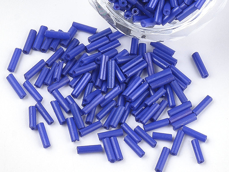 Achat Perles tubes bugle - Bleu cobalt - 6 mm - 10 g