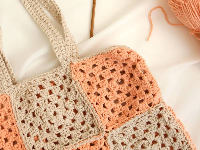 Achat Kit DIY Mercerie - Mon sac en granny squares - Pêche