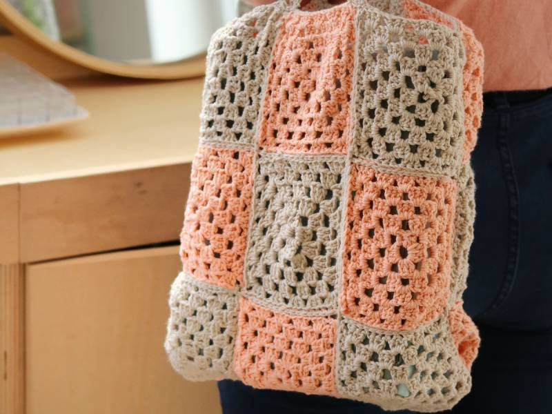 achat Kit DIY Mercerie - Mon sac en granny squares - Pêche