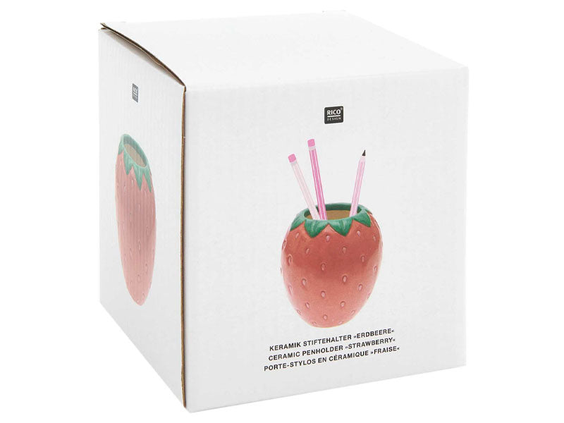 Achat Pot à crayons en céramique fraise