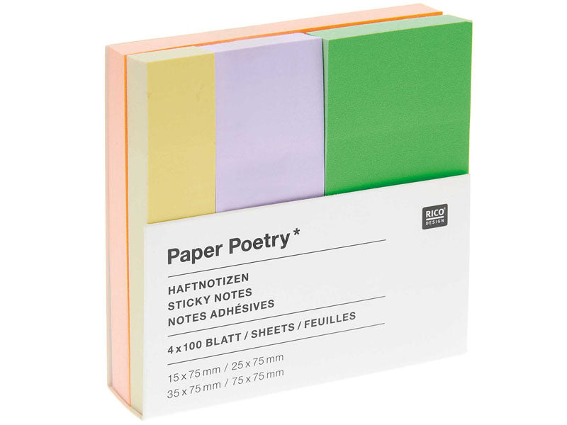 Achat 100 notes adhésives pastels - 75 mm