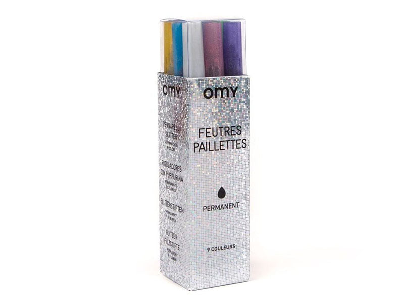 Achat Boîte de 9 feutres pailletés permanents