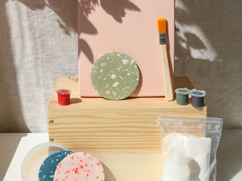Achat Kit DIY Home Déco - Mes dessous de verre terrazzo en Jesmonite - Vert
