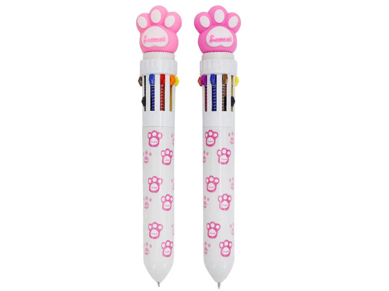Achat Stylo 10 couleurs patte de chat - Rose