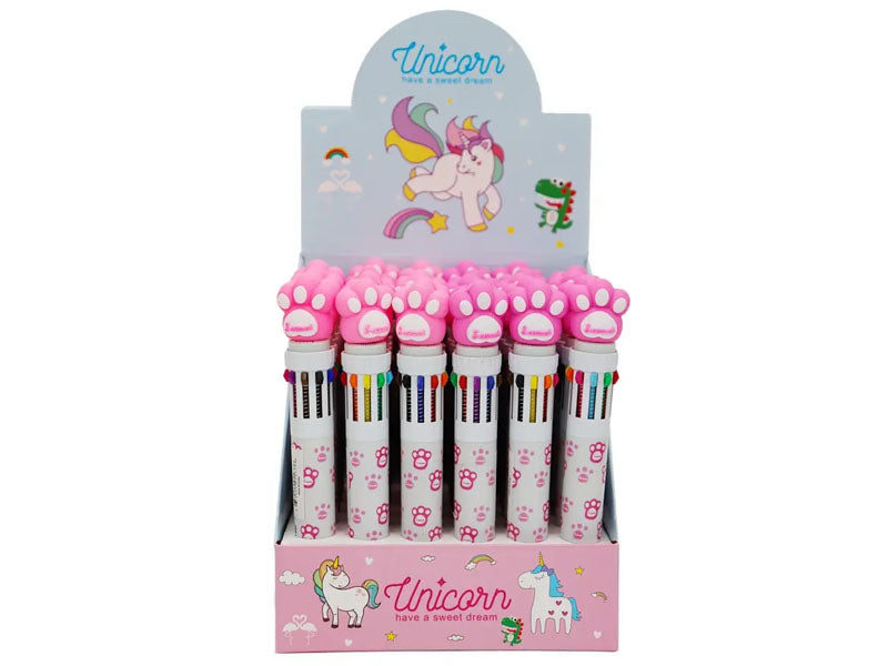 Achat Stylo 10 couleurs patte de chat - Rose