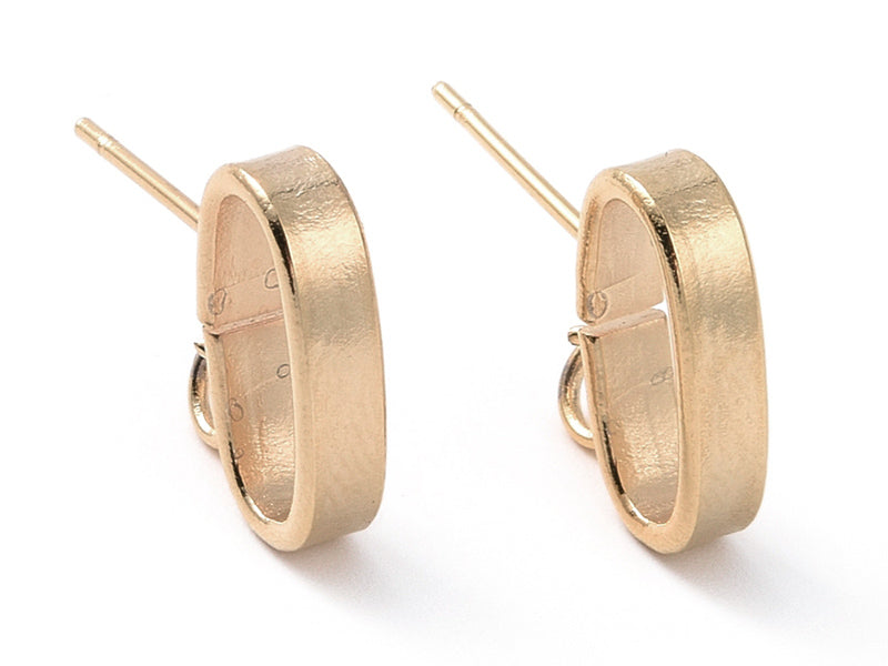achat Paire de clous d'oreilles anneau - doré à l'or fin 24 k - 12 x 3 mm