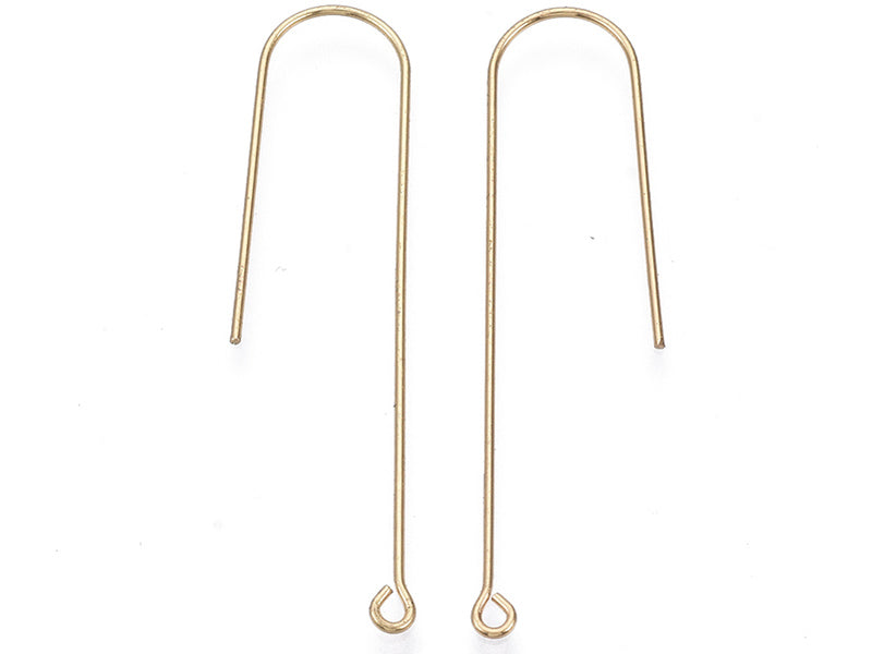 Achat Paire de boucles d'oreilles crochet long - Doré a l'or fin 18K - 45 mm