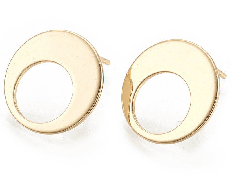 Achat Paire de puces d'oreilles cercle évidé - Doré a l'or fin 18K - 15 mm