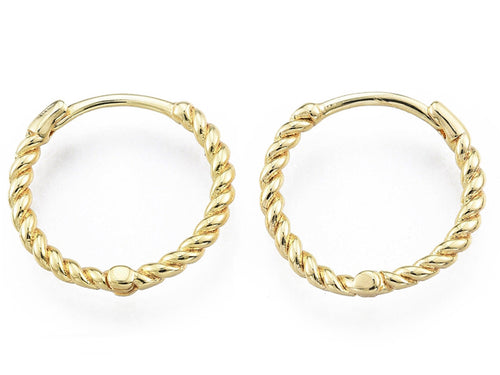 Achat Paire de créoles huggie - Doré a l'or fin 18K - 15 mm