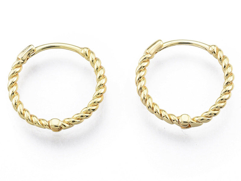 Achat Paire de créoles huggie - Doré a l'or fin 18K - 15 mm