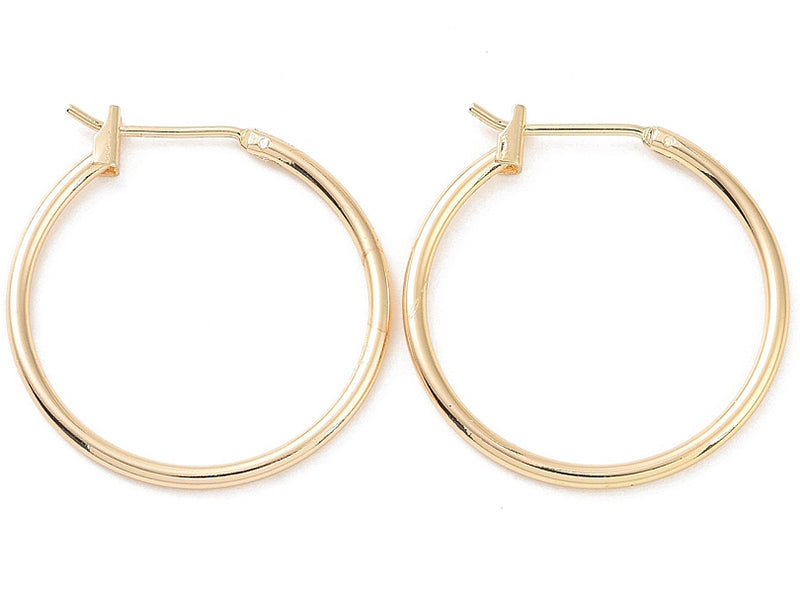 Achat Paire de créoles - Doré à l'or fin 18K - 25 mm