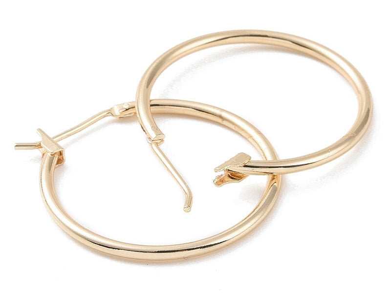 achat Paire de créoles - Doré à l'or fin 18K - 25 mm