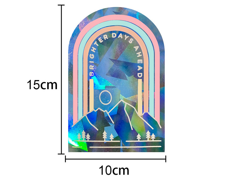 Achat Sticker suncatcher - montagnes et arc-en-ciel - 15 x 10 cm