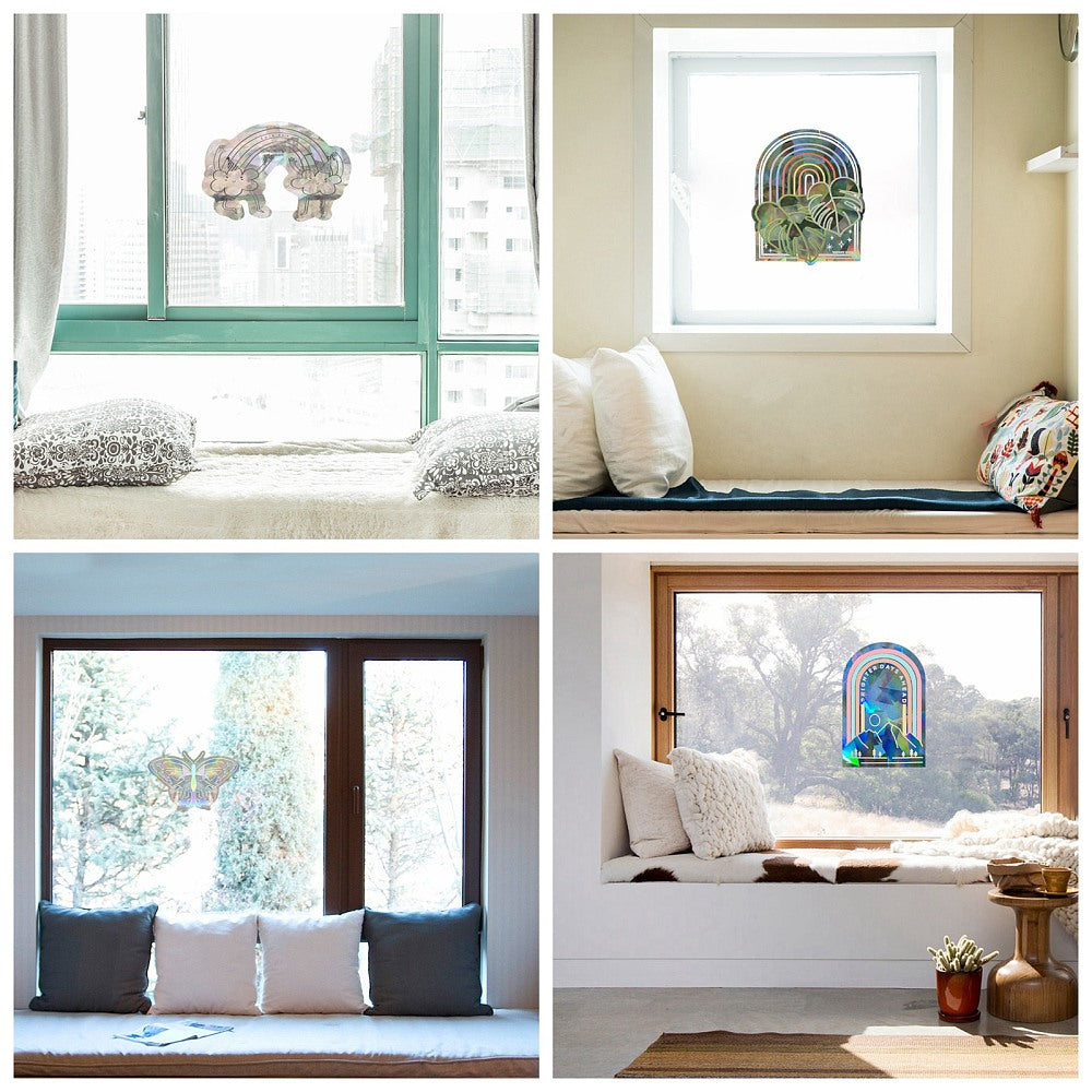 achat Sticker suncatcher - montagnes et arc-en-ciel - 15 x 10 cm