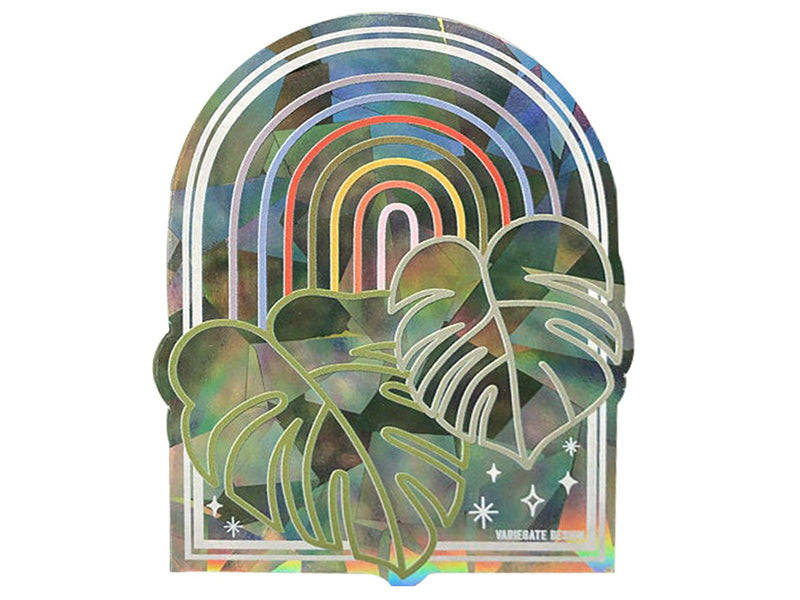 Achat Sticker suncatcher Monstera et arc-en-ciel - 9 x 11 cm