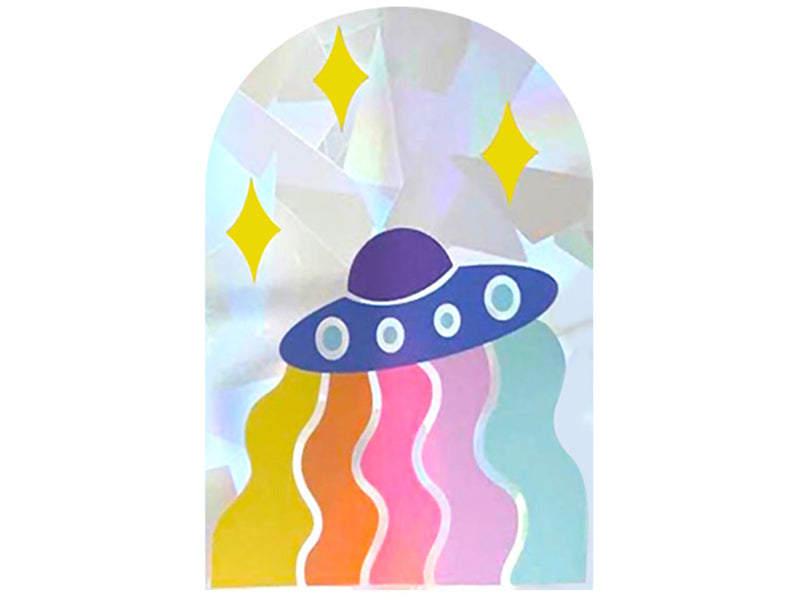 Achat Sticker suncatcher soucoupe volante/ovni - 15 x 10 cm