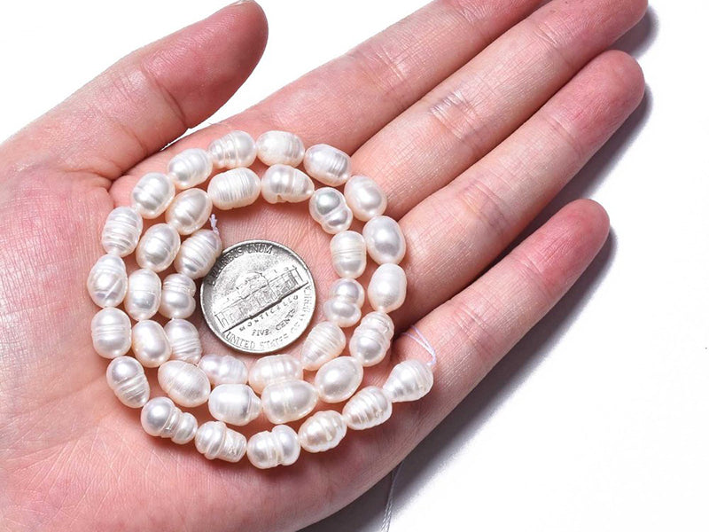 achat 20 perles de culture forme grain de riz - 10 mm env