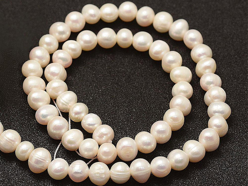 achat 20 perles de culture - forme graine - 7 mm environ