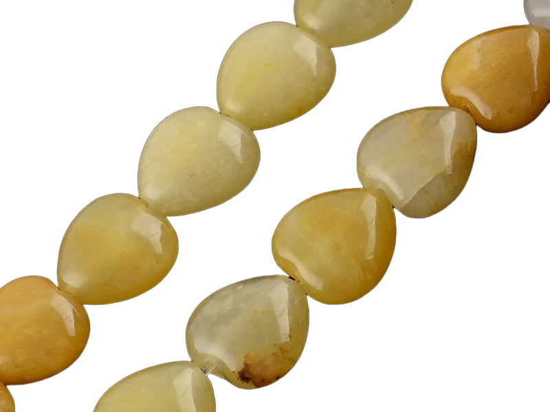 achat 10 perles en forme de cœur en jade topaze - 10 mm