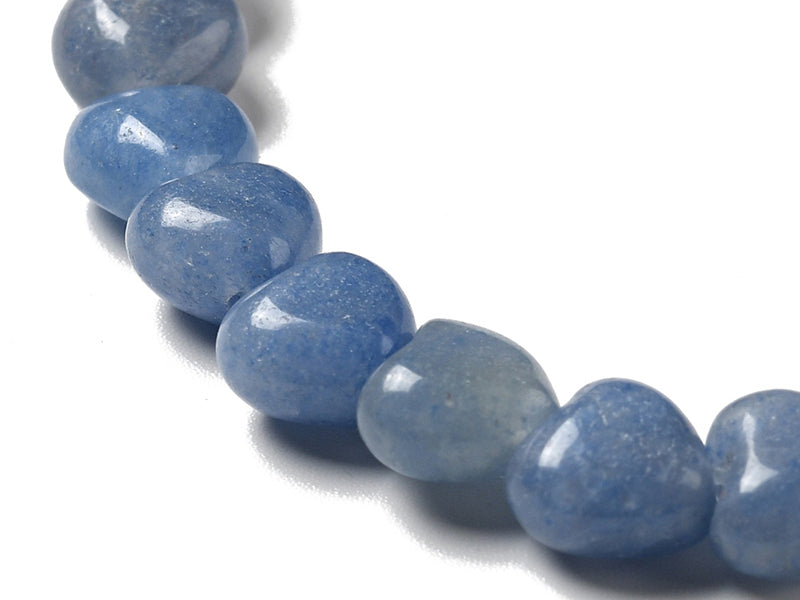 Achat 10 perles en forme de cœur en aventurine bleue - 10 mm
