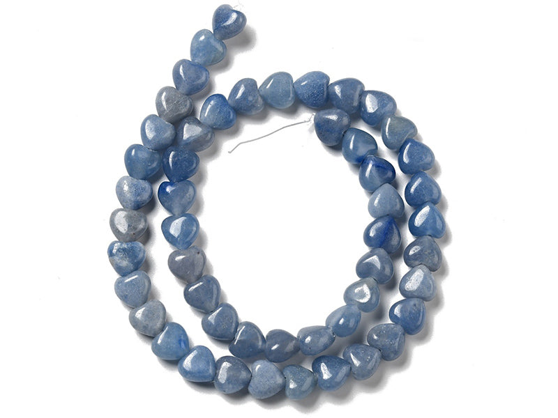 Achat 10 perles en forme de cœur en aventurine bleue - 10 mm